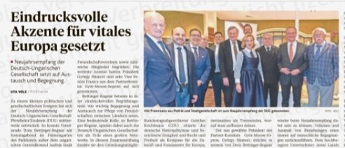 Újévi fogadás a Német–Magyar Társaságnál Pforzheimban 